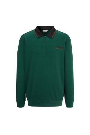 RAILWAY 카라 반집업 맨투맨 남성_GREEN-a