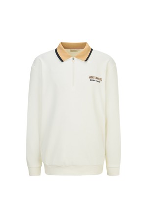 RAILWAY 카라 반집업 맨투맨 남성_WHITE-a