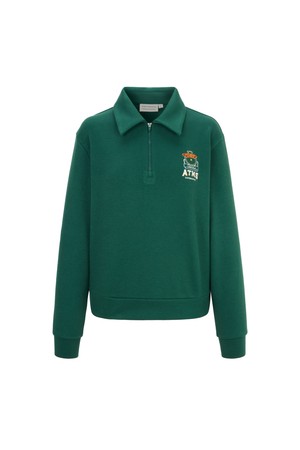 LOCOMOTIVE 카라 반집업 맨투맨 여성_GREEN-a