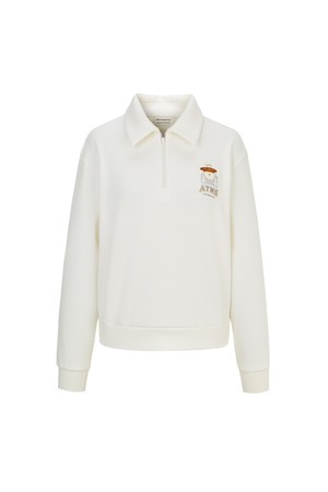 LOCOMOTIVE 카라 반집업 맨투맨 여성_WHITE-a