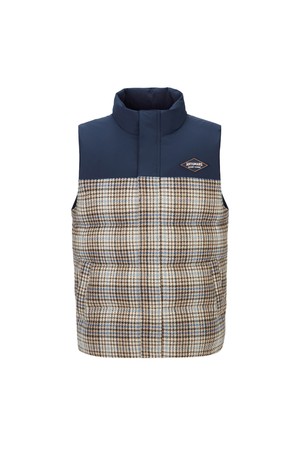 하운드투스 체크 구스 다운 베스트 남성_NAVY-a