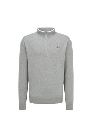 ATMS 로고 니트 하프 집업 남성_GREY-a