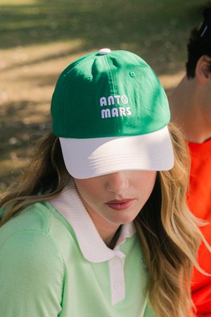 배색 포인트 볼캡 여성_GREEN-a