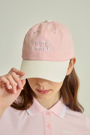 배색 포인트 볼캡 여성_PINK-a
