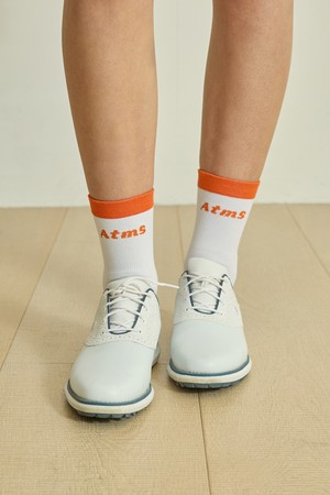 컬러 블록 크루 삭스 여성_ORANGE-a