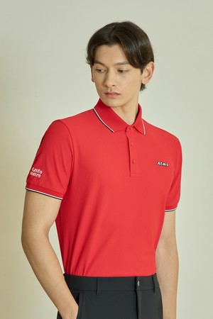 배색 티핑 폴로 티셔츠 남성_RED-a