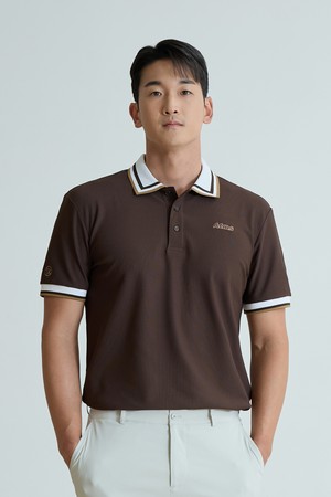 ATMS 카라 배색 폴로 남성_BROWN-a