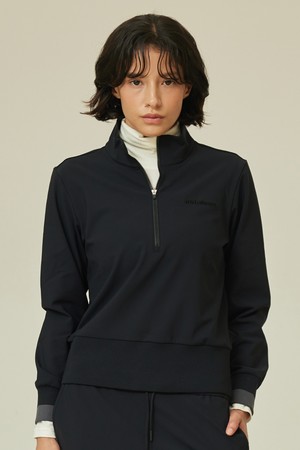 약기모 루즈핏 볼륨자수 반집업 여성_BLACK-a