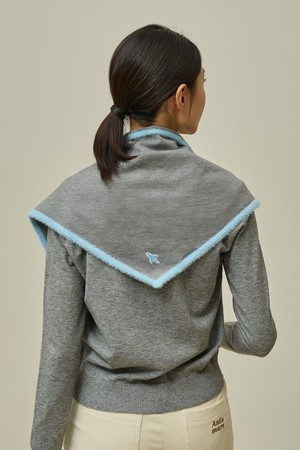 스페이스쉽 포인트 니트 스카프 여성_GREY-a