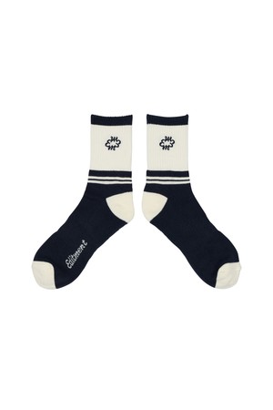 Unisex Logo Stripe Classic Socks (NAVY)_NAVY-a