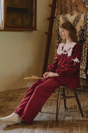 소르네 긴팔 투피스 버건디 (30수)_RED-a