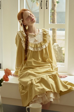 앤의 단잠 긴팔 원피스 라임 30수_YELLOW-a