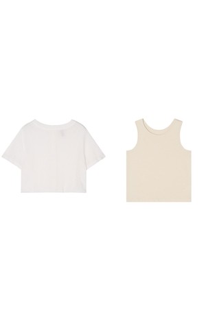 Womens 2-in-1 Layering Set: Sheer Cardigan and Sleeveless Shirt (OFF WHITE)_WHITE-a