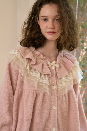 뽀네즈 긴팔 원피스 핑크 (보아털)_PINK-a