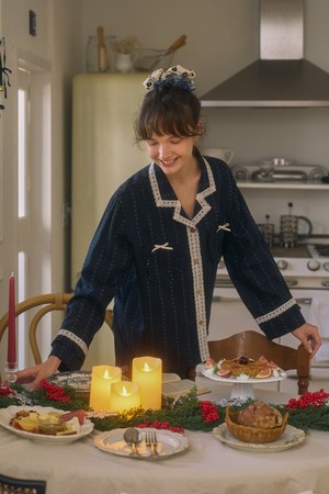 네쥬 긴팔 여성페어 네이비 (21수)_NAVY-a