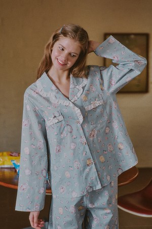 포멜로 긴팔 여성페어 베이비블루 (40수)_BLUE-a