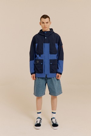 레코드 배색 자켓 NAVY