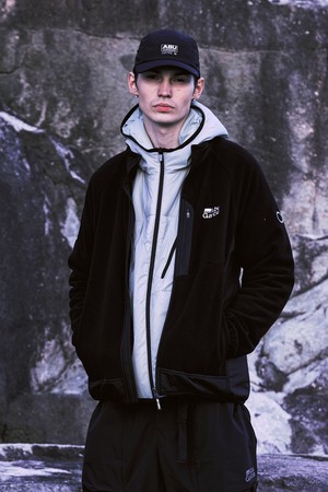 우븐 믹스 플리스 자켓 BLACK