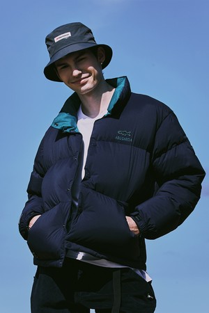 컬러 포인트 푸퍼 다운 NAVY