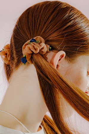 미니 로즈 시스루 스크런치 (브라운)