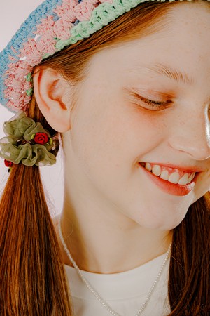 미니 로즈 시스루 스크런치 (카키)