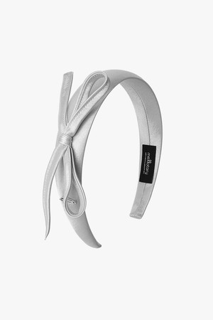 와이드 리본 사틴 헤어 밴드 (라이트그레이)