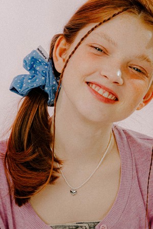 플라워 데님 스크런치 (스카이블루)