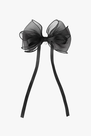 리본 시스루 헤어핀 (블랙)