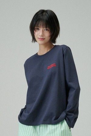 멜로우 모먼트 무지 티셔츠 (네이비)