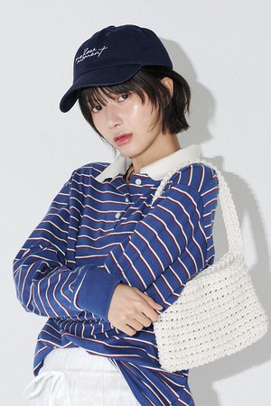 스트라이프 카라 티셔츠 (블루)