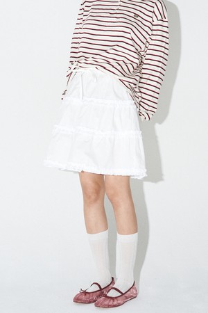 캉캉 프릴 미니 스커트 (화이트)