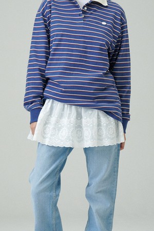 자수 레이어드 미니 스커트 (화이트)