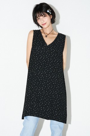 플로럴 미디 원피스 (블랙)