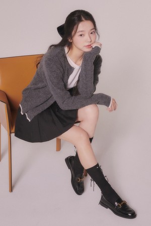 라인 부클 니트 가디건 (2color)