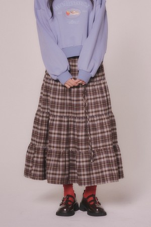 체크 캉캉 롱 스커트 (2color)