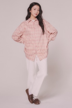 래빗 라벨 체크 셔츠 (2color)