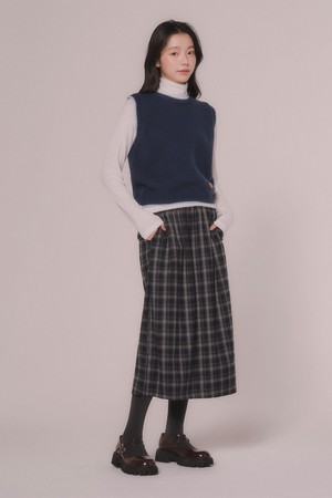 체크 H라인 스커트 (2color)