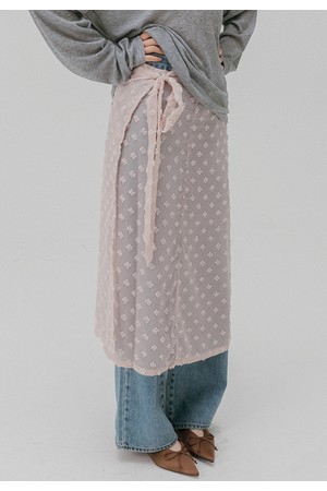 블루밍 시폰 랩 스커트 (딥핑크)