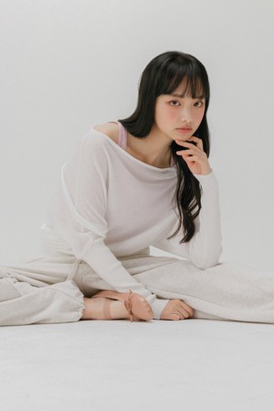 오프 숄더 니트 탑 (2color)