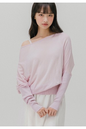 오프 숄더 니트 탑 (2color)