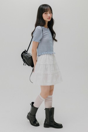 크로쉐 반팔 니트 가디건 (3color)