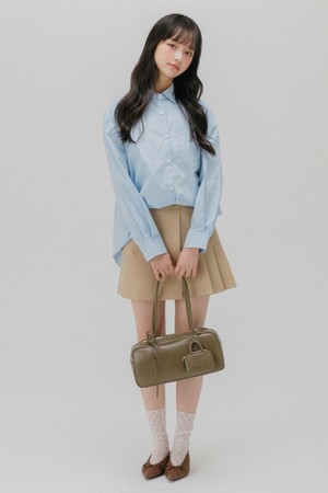 베이직 멜로우 자수 셔츠 (2color)