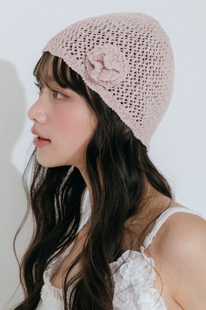 로제 크로쉐 니트 비니 (2color)