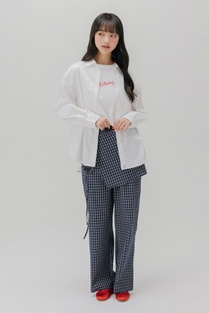 체크 랩 레이어드 팬츠 (2color)
