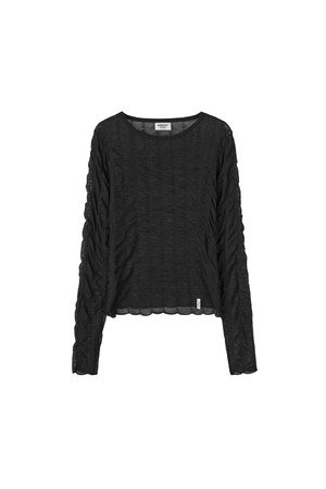 크링클 시스루 니트 탑 (3color)