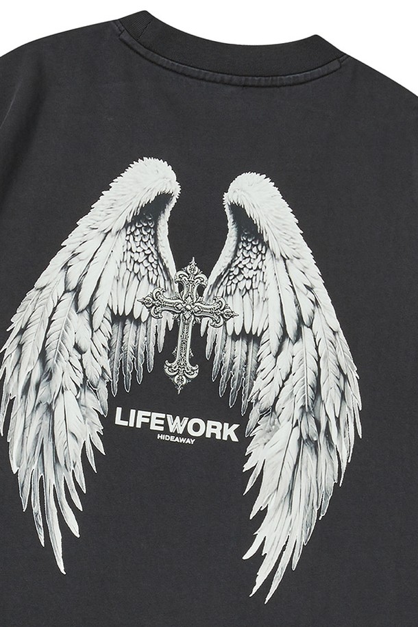 LIFEWORK - 반팔티셔츠 - 가먼트 크롬 반팔 티셔츠