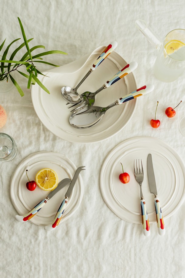 닥터하우스 빅토리아 서빙 스푼+국자+포크 3종 세트는 클래식하면서도 엘레강스한 분위기를 연출하는 주방용품 세트입니다. 실버와 화이트 색상의 조화가 돋보이며, 빅토리안 스타일의 디자인과 광택 마감, 세라믹 손잡이가 특징입니다. 구성품으로는 서빙 스푼, 국자, 서빙 포크가 포함되어 다양한 요리에 활용할 수 있습니다. 서양식, 한식 모두 잘 어울리며, 고급스러운 디자인과 부드러운 표면 질감으로 서빙 시 품격을 더합니다. 환경을 생각한 친환경 포장으로 소중하게 포장되어, 선물용으로도 좋습니다.
