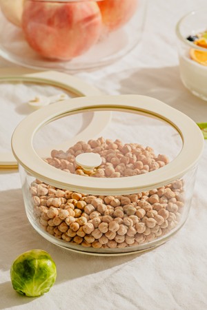 닥터하우스 글림 내열유리 진공 밀폐용기 원형 950ml