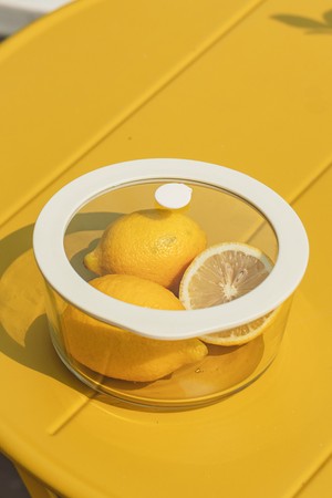 닥터하우스 글림 내열유리 진공 밀폐용기 원형 1650ml