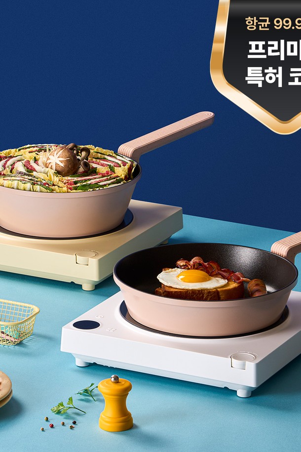 닥터하우스 키토산 항균코팅 프라이팬 24cm (인덕션 가능)은 알루미늄과 세라믹 소재로 제작된 프라이팬입니다. 키토산, 셀룰로스 나노 섬유, 세라믹 코팅을 적용하여 항균, 논스틱, 내마모성 등의 기능을 제공합니다. 일반 프라이팬보다 2배 강한 내마모성을 자랑하며, 99.999% 항균 효과로 위생적인 조리가 가능합니다. 베이지와 블랙 두 가지 색상으로 제공되며, 일반 수세미 400만 회, 철수세미 14만 5천 회 내구성 테스트를 통과했습니다. 인덕션 사용이 가능하며, 음식 변질 및 악취 방지에도 효과적입니다.
